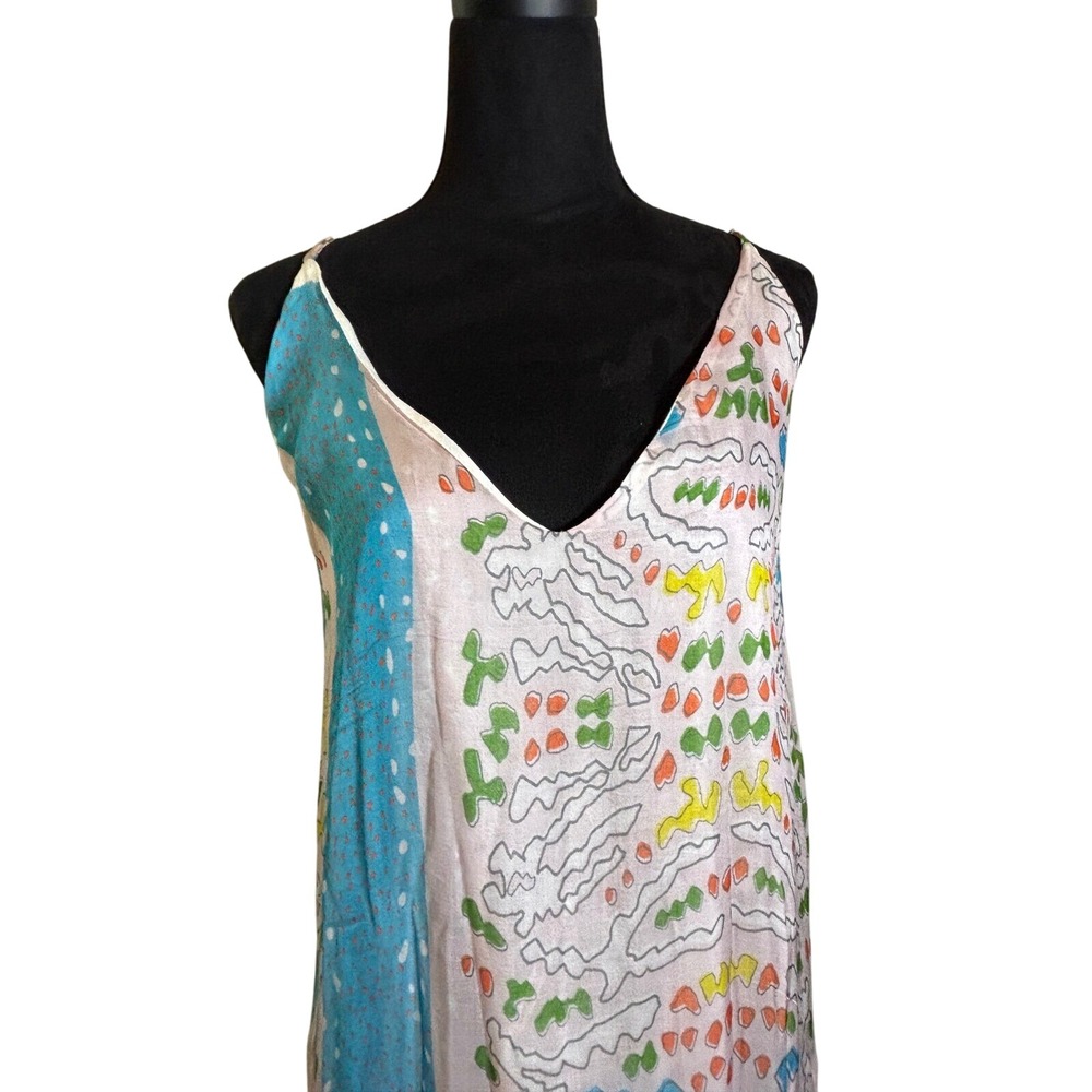 Anthropologie Calesso Maxi Dress V-Neck Open Back Colorful Print Size‎ US 6 - Picture 5 of 8